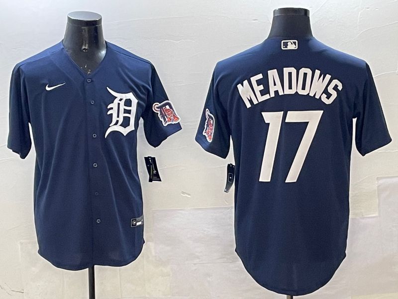 Men Detroit Tigers #17 Meadows Drak Blue Game 2025 Nike MLB Jersey style 5->detroit tigers->MLB Jersey